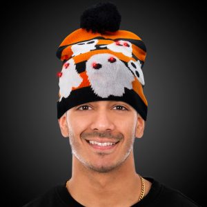 LED Ghost Knit Beanie by Windy City Novelties- HAT662EA