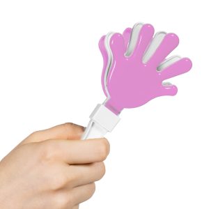 Pink & White Hand Clappers by Windy City Novelties- MUS053DZ