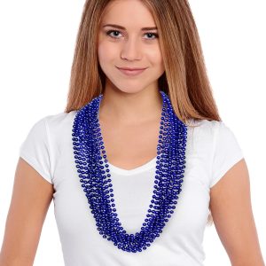 Blue Bead 33" Necklaces by Windy City Novelties- JLR134DZ