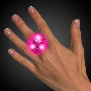 LED Pink Diamond Ring by Windy City Novelties- LIT28-LIT287EA