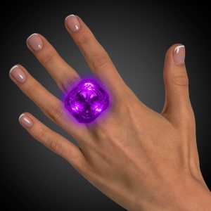 LED Purple Diamond Ring by Windy City Novelties- LIT28-LIT289EA