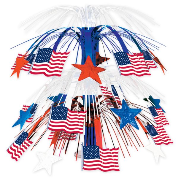 American Flag 18" Cascade Centerpiece by Windy City Novelties- DEC50743EA