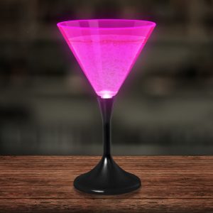 LED Neon Pink 7 oz. Martini Glass by Windy City Novelties- LIT-LIT782EA