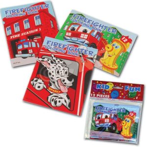 Firefighter 5" Coloring Books - 12 Pack by Windy City Novelties- STA128DZ