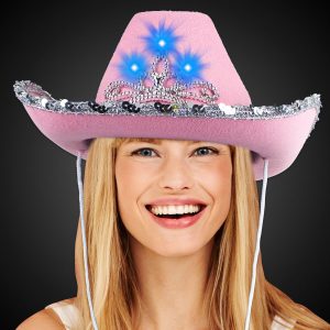LED Pink Felt Cowboy Hat by Windy City Novelties- HAT222EA