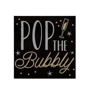 Pop the Bubbly Beverage Napkins by Windy City Novelties- PAP7991BUN