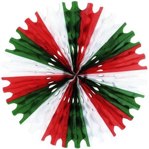 Red, White And Green Fan Decoration by Windy City Novelties- DEC55293EA