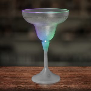 LED 10 oz Margarita Glass White Stem by Windy City Novelties- LIT879EA