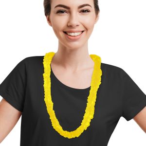 Yellow Plastic Leis by Windy City Novelties- NOV34-NOV345DZ