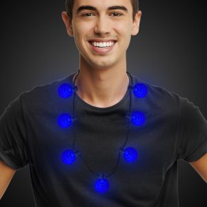 LED Blue Ball Necklace by Windy City Novelties- LBN0-LBN001EA
