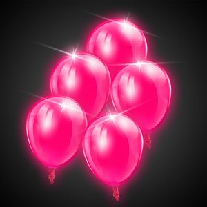 LED Pink 14" Blinky Balloons by Windy City Novelties- BAL1005UN