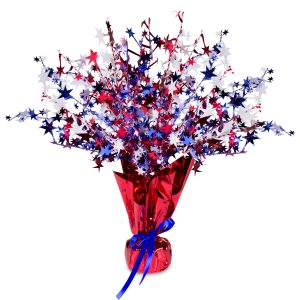 Red, White and Blue Gleam and Burst Centerpiece - 15" by Windy City Novelties- DEC50806EA