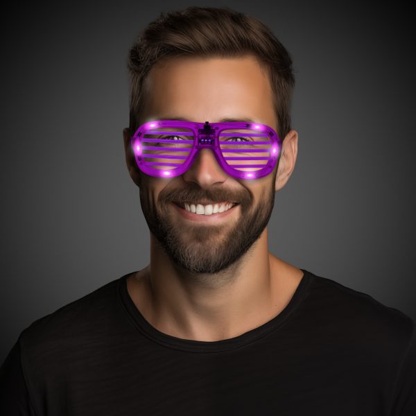 LED Purple Slotted Glasses by Windy City Novelties- LIT27-LIT272EA
