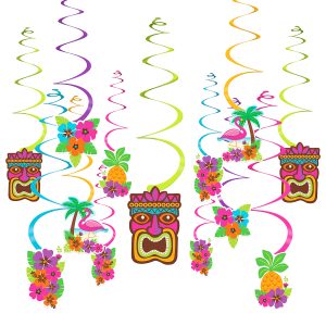 Summer Luau Swirl Decorations - 8 Pack by Windy City Novelties- DEC671384UN