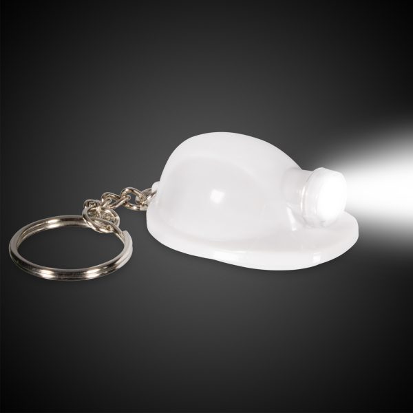 LED White Construction Hat Keychain by Windy City Novelties- FLA06-FLA061EA