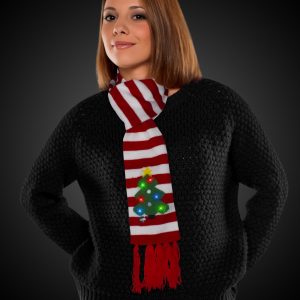LED Christmas Tree Striped Scarf by Windy City Novelties- APR652EA