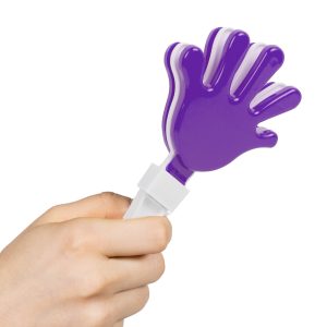 Purple & White Hand Clappers by Windy City Novelties- MUS064DZ