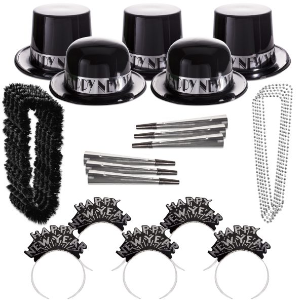 Silver Showboat New Year Party Kit for 100 by Windy City Novelties- PAR139UN