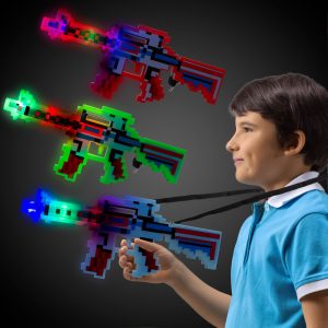 LED Pixel Machine Guns with Sound by Windy City Novelties- WEA091UN