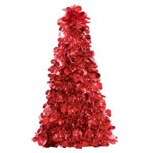 Red Tinsel Tree 10" Centerpiece by Windy City Novelties- DEC240598EA
