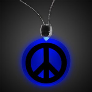 LED Peace Sign Necklace by Windy City Novelties- LIT901PEA