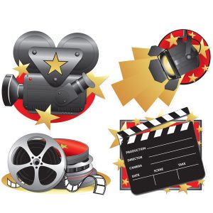 Movie Set Cutouts - 4 Per Unit by Windy City Novelties- DEC54155UN