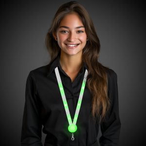 Green LED Lanyard by Windy City Novelties- LIT59-LIT595EA