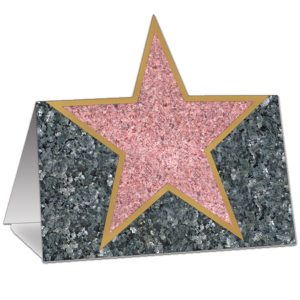 Walk Of Fame Stars Place Cards - 12 Pack by Windy City Novelties- DEC54555DZ