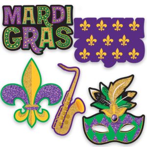 Mardi Gras Mini Cutouts by Windy City Novelties- DEC191212UN