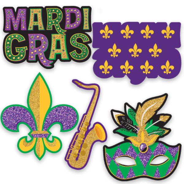 Mardi Gras Mini Cutouts by Windy City Novelties- DEC191212UN