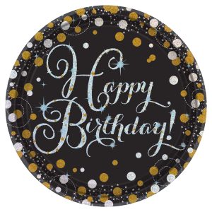 Sparkling 9" Birthday Plates by Windy City Novelties- PAP1873DPUN