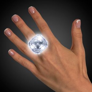 LED White Diamond Ring by Windy City Novelties- LIT28-LIT288EA