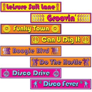 Disco Street Signs Cutouts by Windy City Novelties- DEC54502UN
