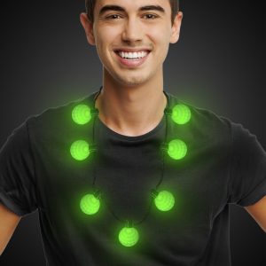 LED Green Ball Necklace by Windy City Novelties- LBN0-LBN000EA
