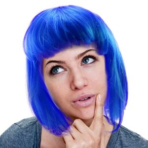 Neon Blue Wig by Windy City Novelties- HAT095EA