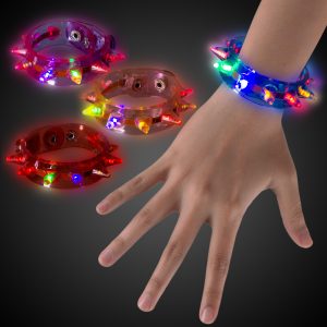 LED Spike Bracelets - 12 Pack by Windy City Novelties- LIT637DZ