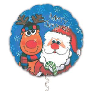 Santa and Rudolph Merry Christmas Balloon by Windy City Novelties- BAL12404910