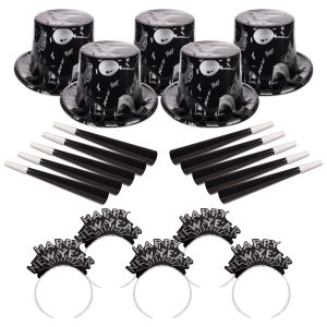Ebony and Silver New Year Kit For 50 by Windy City Novelties- PAR106UN