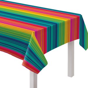 Serape Stripe Vinyl Table Cover by Windy City Novelties- PAP570182EA