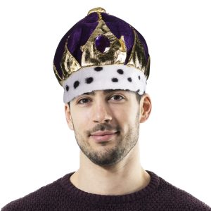 Purple Velvet Royal Crown by Windy City Novelties- HAT093EA