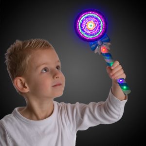 LED Blue Lollipop Wand by Windy City Novelties- LIT1443EA
