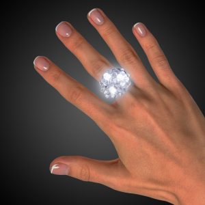 LED White Jelly Bumpy Rings by Windy City Novelties- LIT13-LIT1382UN