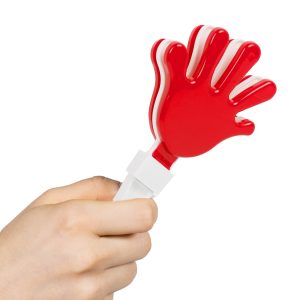 Red & White Hand Clappers by Windy City Novelties- MUS056DZ