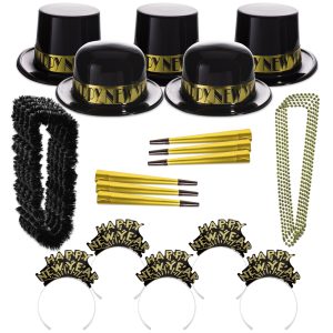 Gold Showboat New Year Kit for 100 by Windy City Novelties- PAR138UN