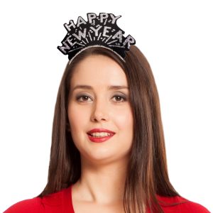 Happy New Year Black & Silver Tiaras - 12 Pack by Windy City Novelties- HAT395DZ