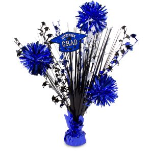 Blue Congrats Grad Spray Centerpiece - 18" by Windy City Novelties- DEC110199105EA