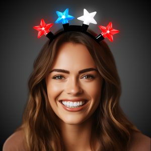LED Patriotic Stars Headband by Windy City Novelties- HAT410EA
