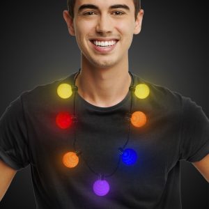 LED Rainbow Ball Necklace by Windy City Novelties- LBN0-LBN022EA
