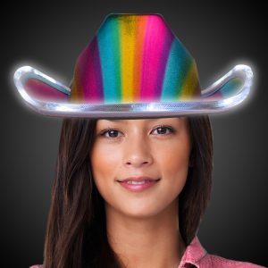 LED Rainbow Cowboy Hat by Windy City Novelties- HAT536EA