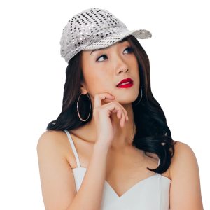 Silver Sequin Baseball Cap by Windy City Novelties- HAT262EA